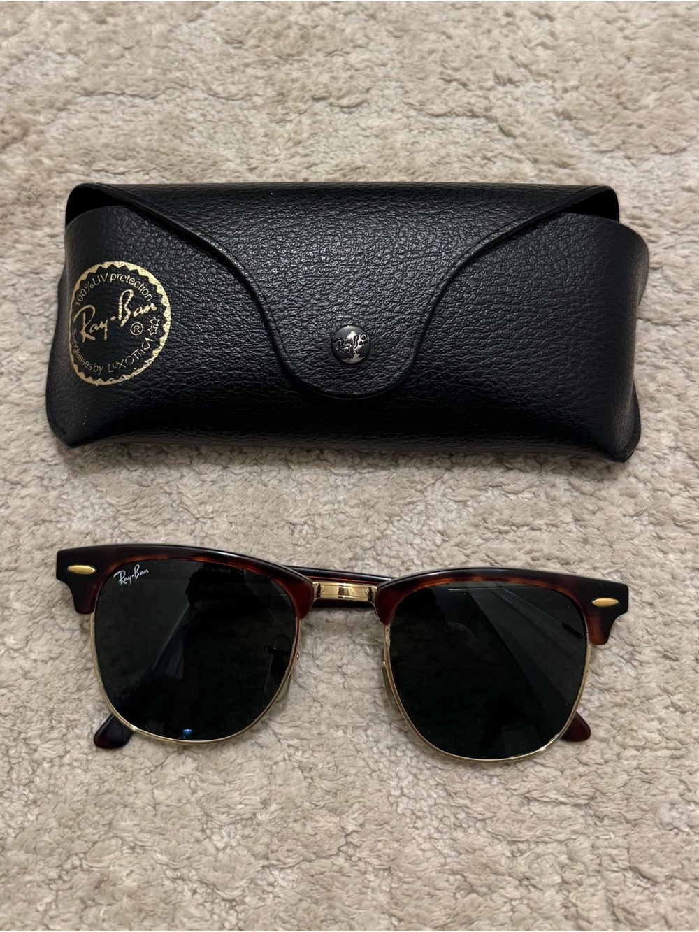 Ray-Ban Clubmaster Sunglasses Tortoise and Gold
